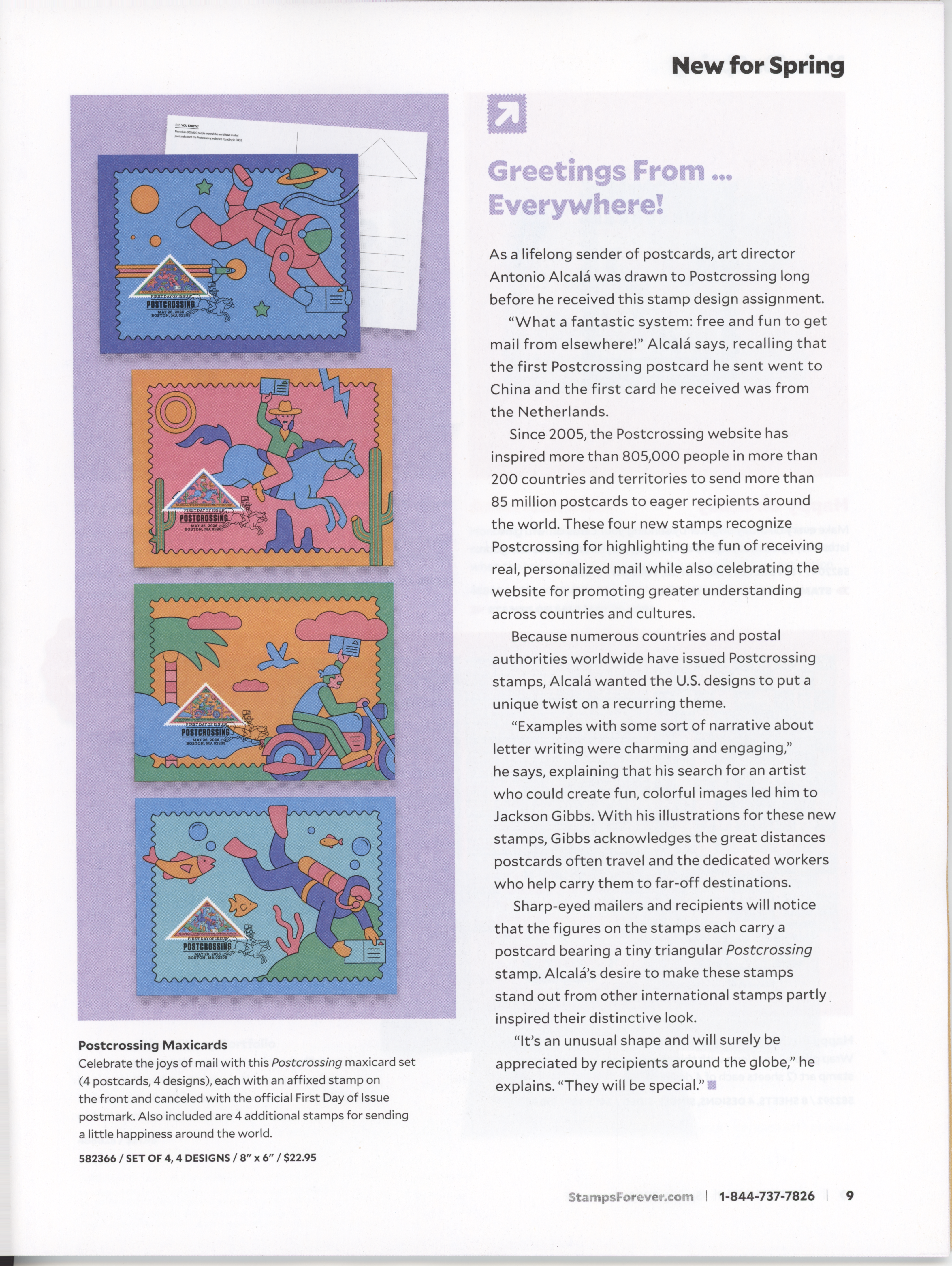 Another full page scan showing the Maxi postcards. Maxis are traditionally postcards with the image of the stamp as the art, which includes an actual stamp on the front of the card as well. Super special ones have special day of issue cancellation marks, such as these. This is awesome! /// You still have to affix postage on the back given the stamp on the front has been canceled.