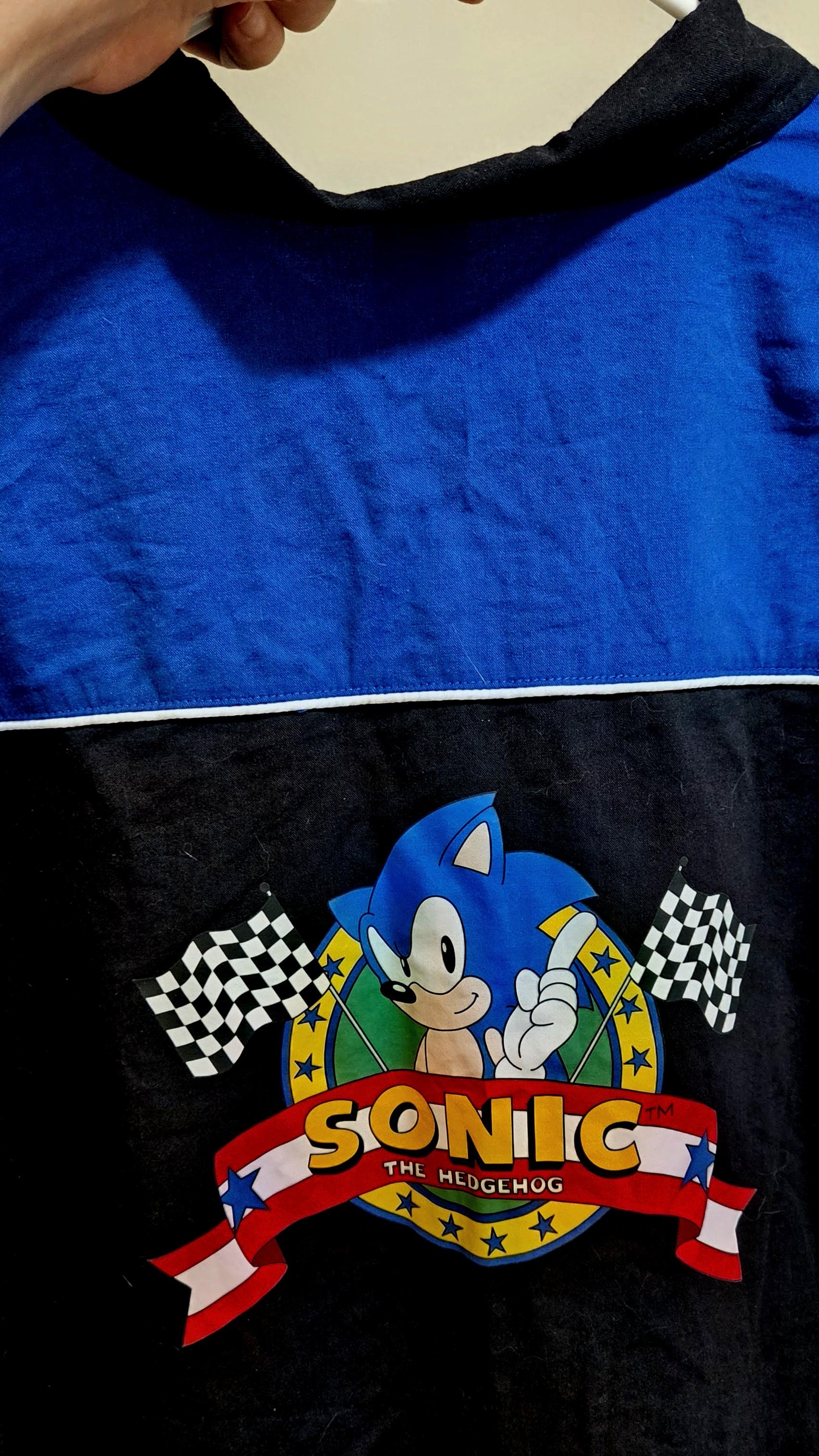 Sonic logo with checked flags - back of shirt
