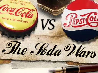 Poster depicting the 80s cola wars